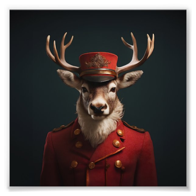 Santa Reindeer Fototryck (Framsidan)