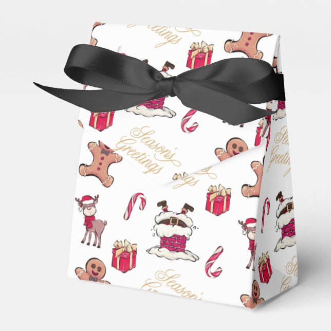 Santa Reindeer Gifts Pepparkaksgubbe Candy cane Presentaskar (Framsidan Sidan)