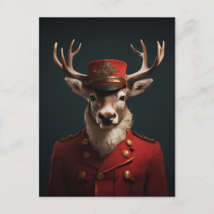 Santa Reindeer Helg Vykort