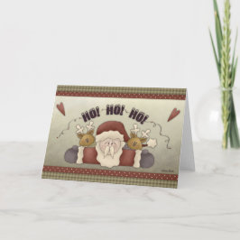 Santa & Reindeer HO HO HO-julkort Helgkort