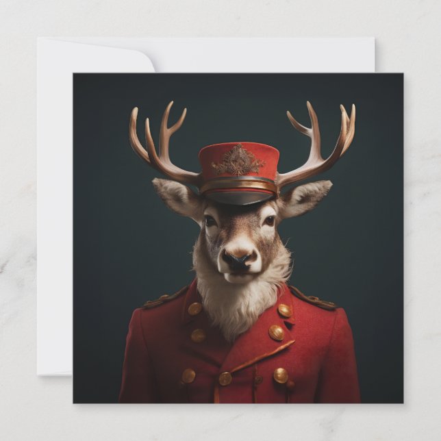 Santa Reindeer Julkort (Framsida)