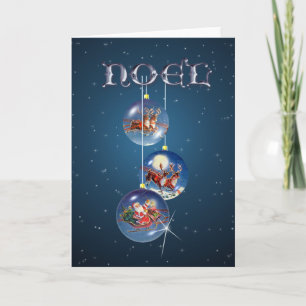 SANTA & REINDEER NOEL ORNATIONS by SHARON SHARPE Helgkort