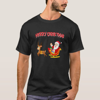 Santa Reindeer och sleigh julafton T Shirt