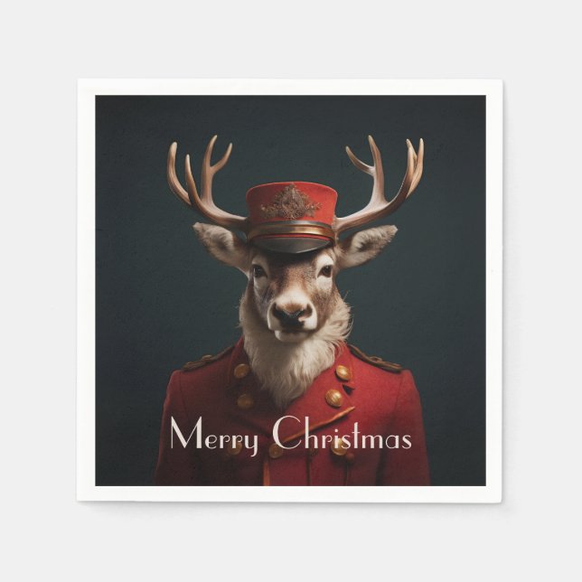 Santa Reindeer Pappersservett (Framsidan)