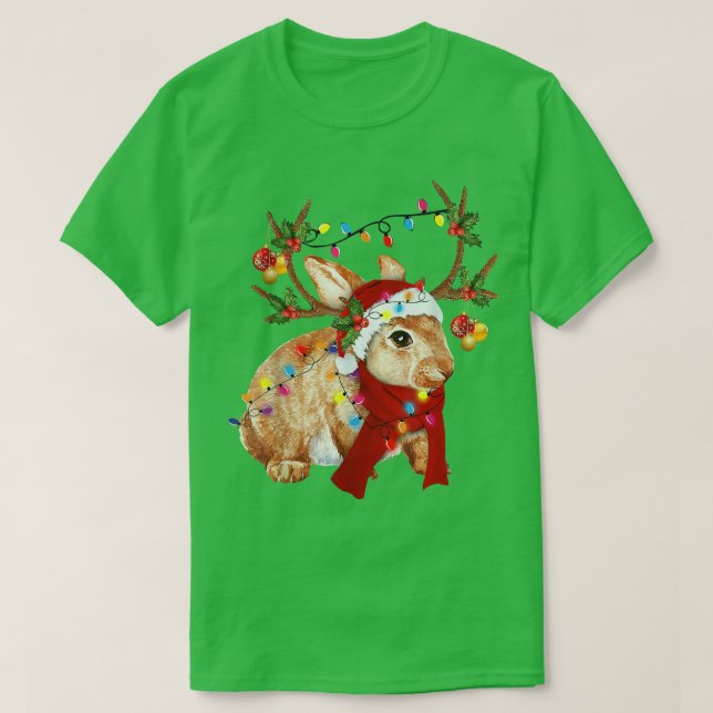 Santa Reindeer Rabit Julafton Light Santa Reindeer T Shirt (Design framsida)