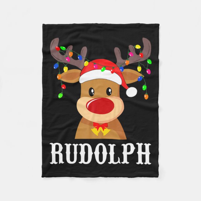 Santa Reindeer Rudolph Xmas Group Costume  Fleecefilt (Framsidan)