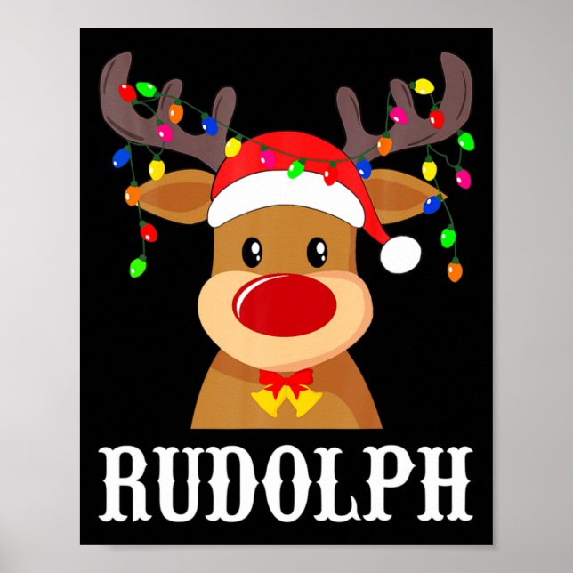 Santa Reindeer Rudolph Xmas Group Costume  Poster (Framsidan)