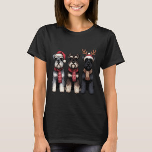 Santa Reindeer Schnauzer jul Dachshund Älskare T Shirt