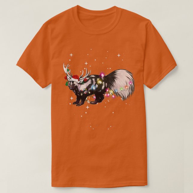 Santa Reindeer Skunk Julafton Light T Shirt (Design framsida)