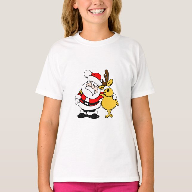 Santa & Reindeer T-Shirt (Framsida)