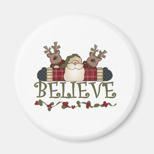 Santa & Reindeer Tro Magnet