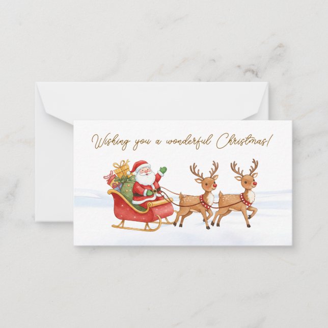 Santa Reindeers Christmas  Anteckningskort (Framsida)