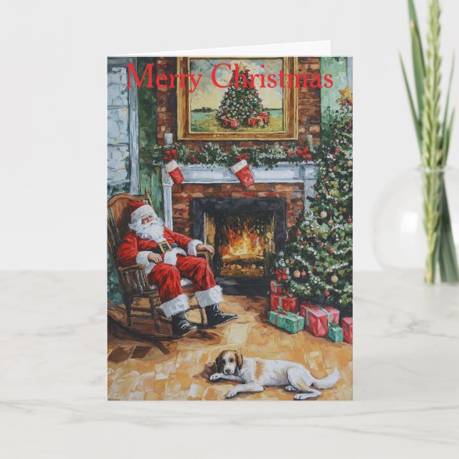 Santa relaxing at Christmas Helgkort (Framsida)