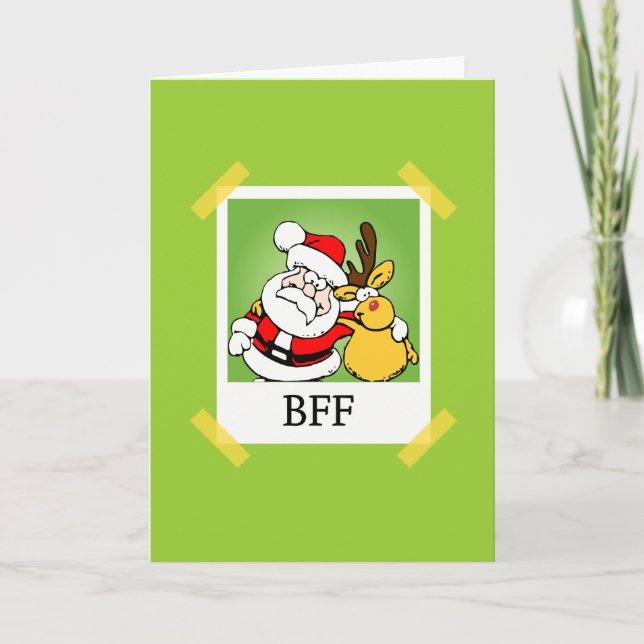 Santa & ren BFF Helgkort (Framsida)