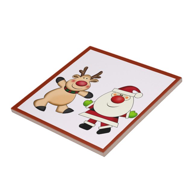 Santa & renjulhelgdag kakelplatta (Sidan)