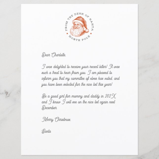 Santa Reply Brev (Framsida)