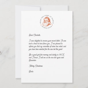 Santa Reply Brev Inbjudningar