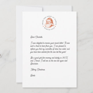 Santa Reply Brev Inbjudningar