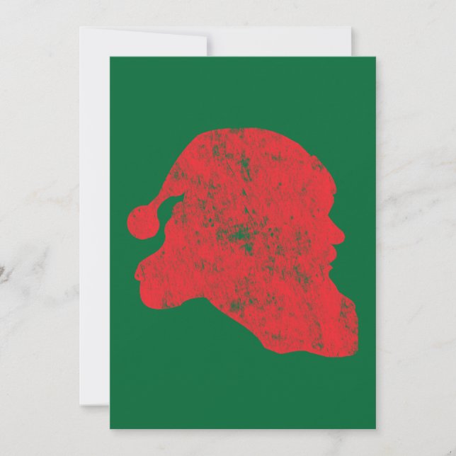 Santa (Retro Letterpress Stil) Julkort (Framsida)