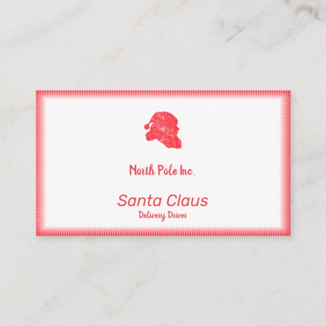 Santa Retro Silhouette Visitkort (Framsida)