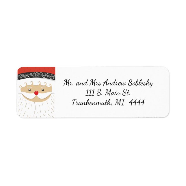 Santa Returadress Labe Returadress Etikett (Framsidan)