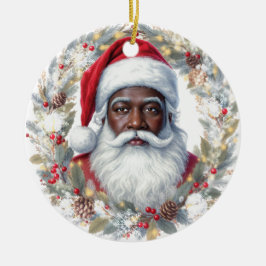 Santa Returadressetikett  Julgransprydnad Keramik