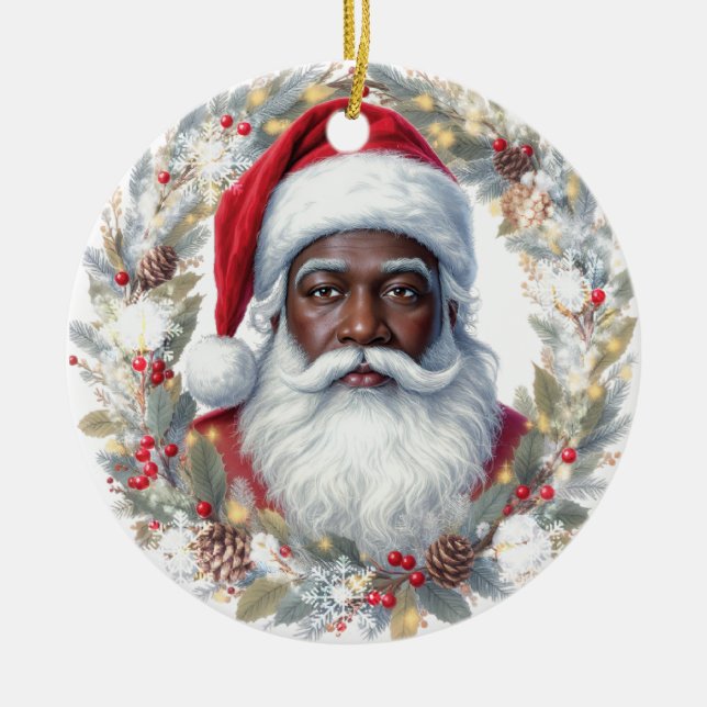 Santa Return Address Label  Julgransprydnad Keramik (Framsidan)