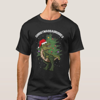 Santa Rex X-Mas Träd Dinosaur Pun Funny jul T Shirt