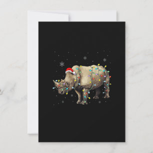 Santa Rhino jul Ljus Rhino Älskare Julafton Funn Inbjudningar