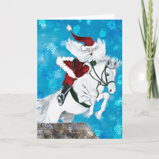 Santa Ride är ett Horse-kort Helgkort (Framsida)