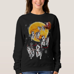 Santa Ride Sleigh Siberian husky jul Hund Lov T Shirt