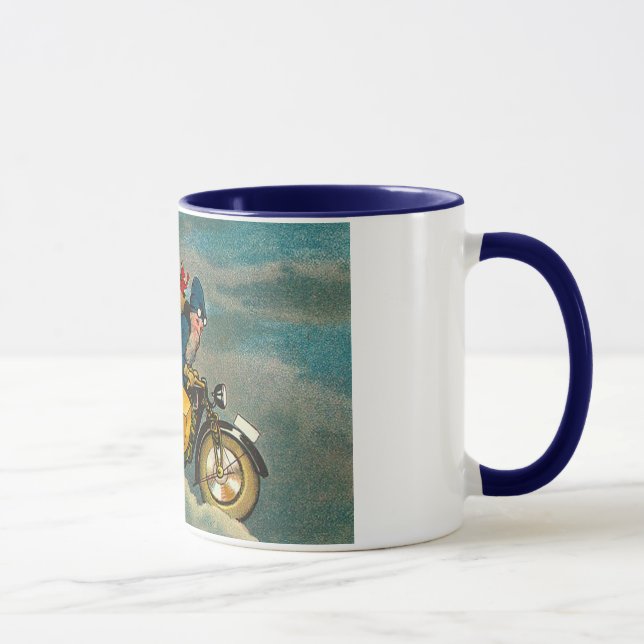 Santa rider en motorcykel - jul mugg (Höger)