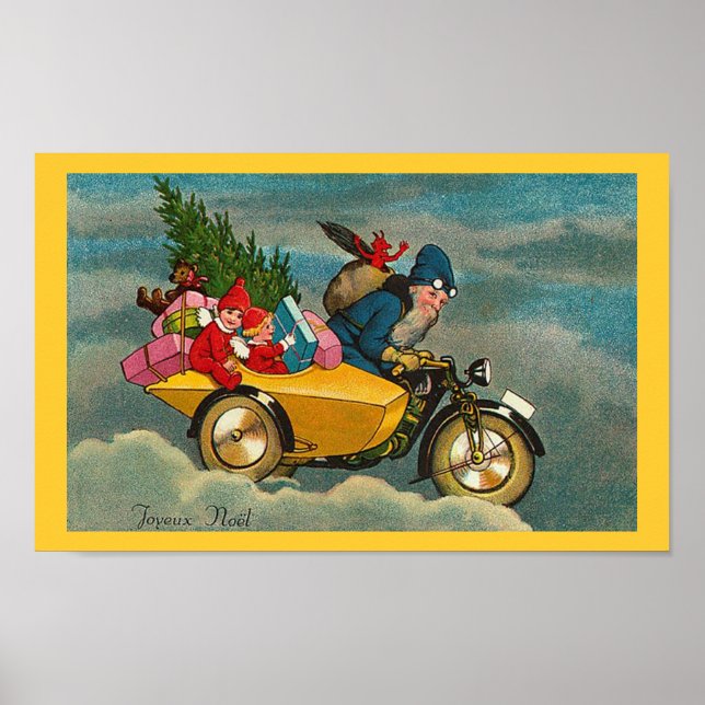 Santa Rides a Motorcycle - Poster (Framsidan)