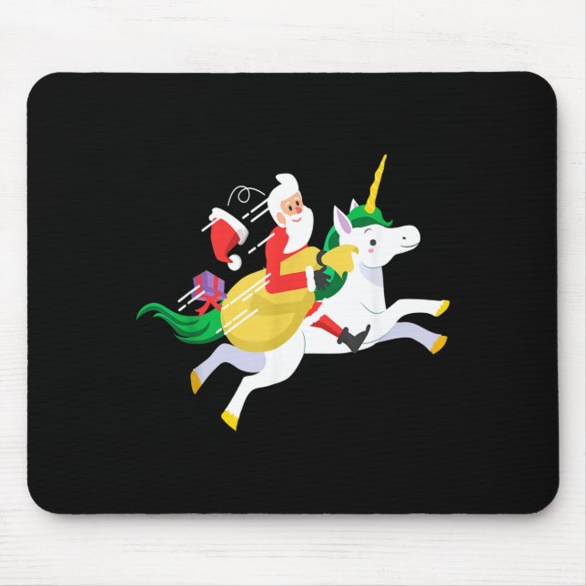 Santa Riding A Unicorn Funny Christmas Gift  Musmatta (Framsidan)