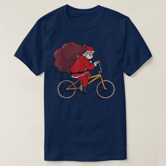 Santa Riding Bike jultomten Funny Julafton Pajama  T Shirt (Design framsida)