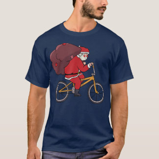 Santa Riding Bike jultomten Funny Julafton Pajama T Shirt