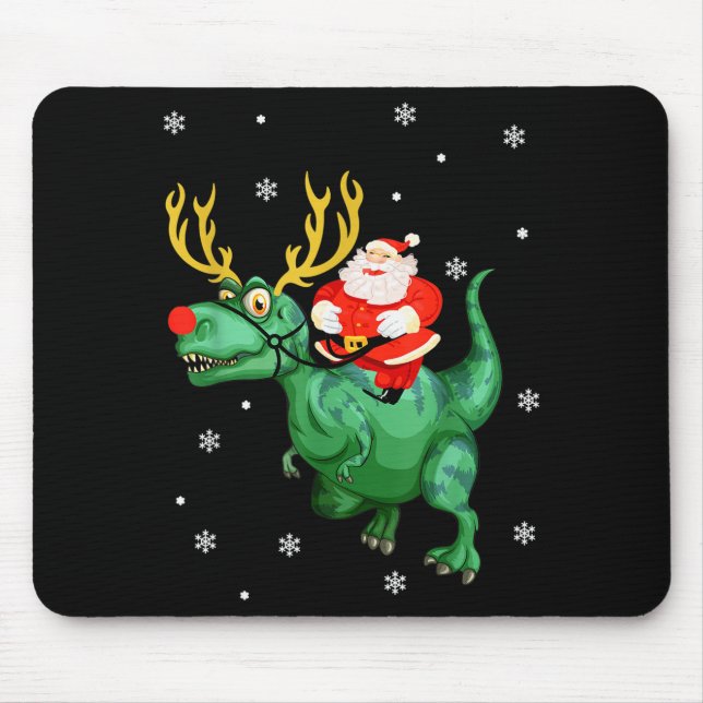 Santa Riding Dinosaur Funny Merry Christmas Lover  Musmatta (Framsidan)