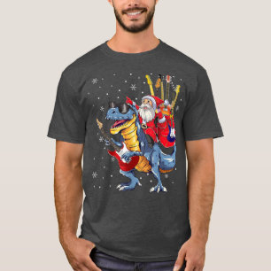 Santa Riding Dinosaur Guitar T re Guitarist Boys M Shirt