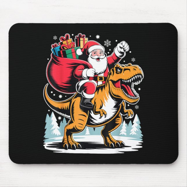 Santa Riding Dinosaur T Rex Christmas Boys Xmas  Musmatta (Framsidan)