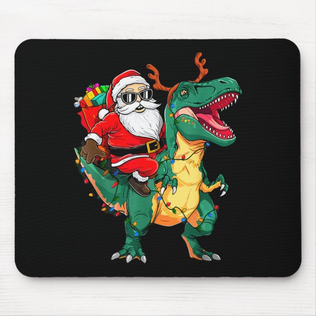 Santa Riding Dinosaur T Rex Funny Christmas Kids B Musmatta (Framsidan)
