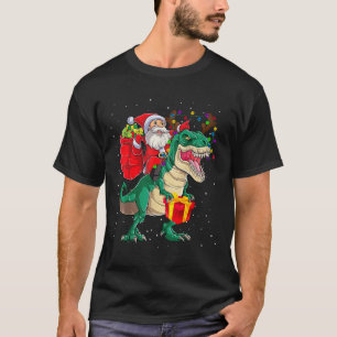 Santa Riding Dinosaur T rex Funny jul Kids B Shirt