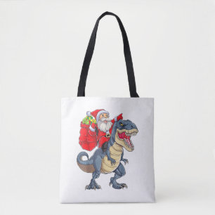 Santa Riding Dinosaur T rex jul Boys Manar Xma Tygkasse