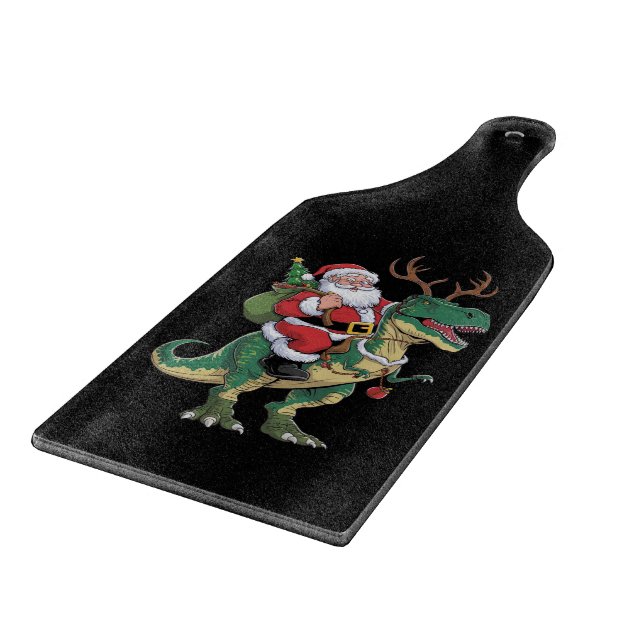 Santa Riding Dinosaur T-Rex jul Julafton Squad (Hörn)