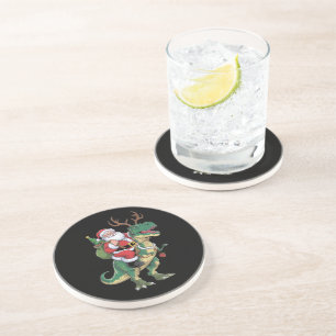 Santa Riding Dinosaur T-Rex jul Julafton Squad Underlägg