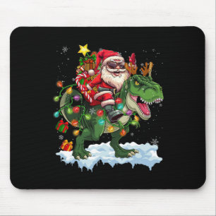 Santa Riding Dinosaur T Rex Julgran Ljus Musmatta