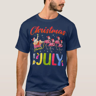 Santa Riding Flamingo Jul i juli Sommar Wom T Shirt