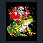 Santa Riding Frog Christmas Lights Funny Xmas Tree Poster<br><div class="desc">Santa Riding Frog Christmas Lights Funny Xmas Tree</div>