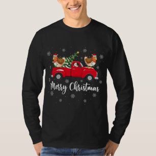 Santa Riding Julgran Lastbil Chicken Bird Chr T Shirt