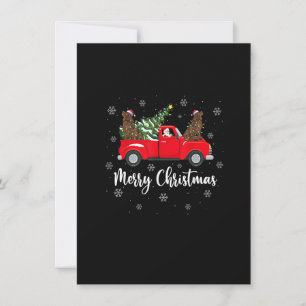 Santa Riding Julgran Lastbil Newfoundland Hund Inbjudningar
