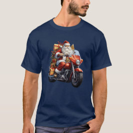 Santa Riding Moto: julklapp T Shirt